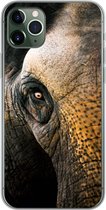 Geschikt voor iPhone 11 Pro Max hoesje - Olifant - Close up - Dieren - Natuur - Siliconen Telefoonhoesje