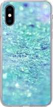 Geschikt voor iPhone X hoesje - Blauw - Licht - Abstract - Siliconen Telefoonhoesje