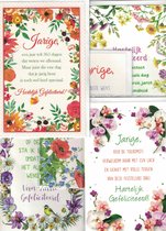 Carte de vœux de Luxe - félicitations - fleurs - félicitations - doux - lot de 5 - 5x carte de vœux