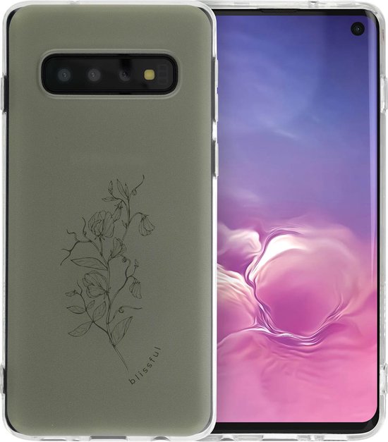 imoshion Hoesje - Geschikt voor Samsung Galaxy S10 - Design hoesje verpakking - Floral Green