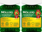 Möller’s Omega-3 Levertraan - 2 x 160 capsules - Omega-3 capsules – Levertraancapsules – Levertraan met vanillesmaak