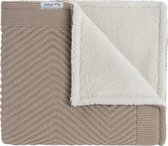 Baby's Only Couverture pour berceau Grace teddy - Couverture Bébé en coton et acrylique - Motif à chevrons - Couverture d'automne et d'hiver - TOG 2.4 - 100 x 135 cm - Beige