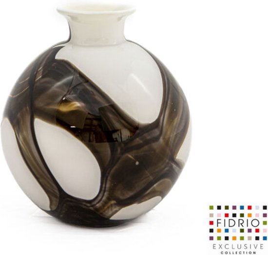 Design Vaas BOLVASE WITH NECK - Fidrio BRUNO - glas, mondgeblazen bloemenvaas - diameter 19 cm