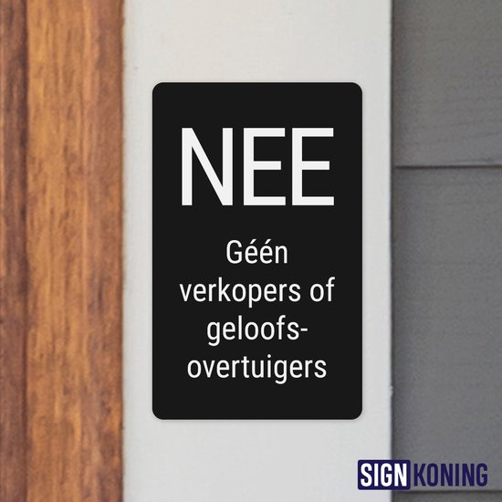SignKoning Deurbordje geen verkopers of geloofsovertuigers Zwart Zelfklevend en... bol