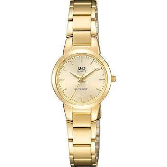 Q Q qa43j010y dameshorloge goudkleurig diameter 26 mm 3 bar