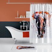 Casabueno - Elephant - Rideau de douche - 180x200cm - Rideau de salle de bain - Imperméable - Imprimé Animal