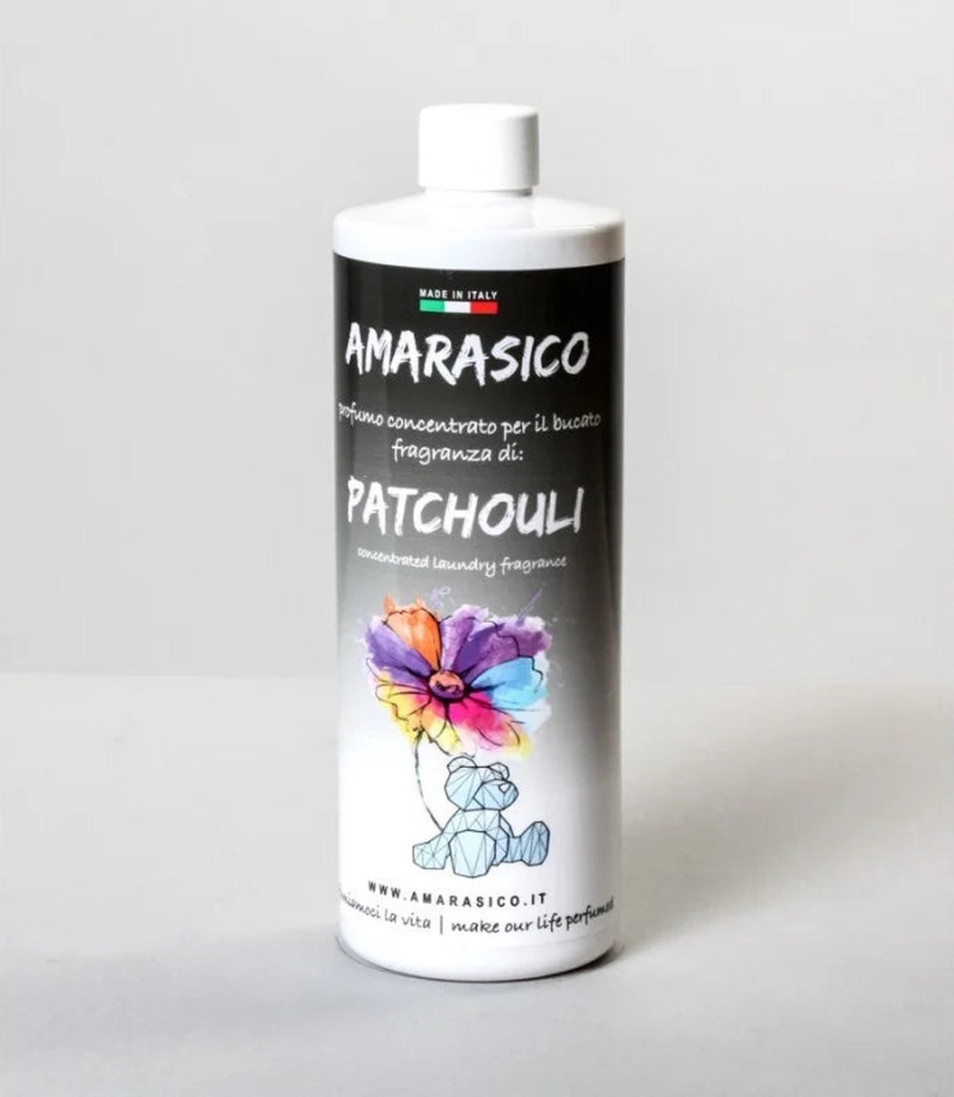 Amarasico Wasparfum Patschouli - 500 ml – Frisse was – Heerlijke geur – Textielverfrisser – Wasverzachter – Bloemengeur