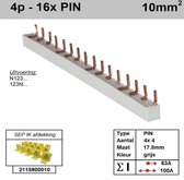 Sep kam pin 4 fase 16 polig 17,8mm gebogen grijs