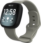 Bandje geschikt voor Fitbit Versa/Sense - Geschikt voor Fitbit Sense 1/2/ Fitbit Versa 3/4 - Maat L - Horlogebandje - Siliconen - Grijs