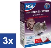BSI Muizengif en rattenvergif Graanlokaas - Generation Grain'tech - 3 x 150 g