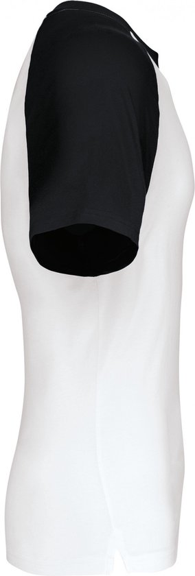 T-shirt de sport Homme XL Kariban Col rond Manche courte White / Noir 100% Katoen