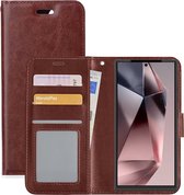 Hoes Geschikt voor Samsung S24 Ultra Hoesje Book Case Hoes Flip Cover Wallet Bookcase - Bruin