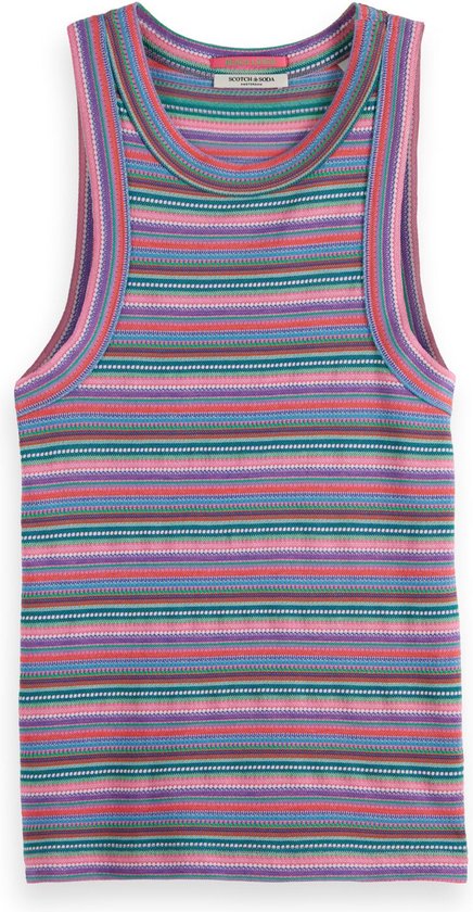 Scotch & Soda Textured stripe racer tank Dames Top - Maat S