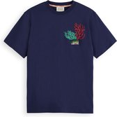 Scotch & Soda Embroidered Coral T-shirt Heren T-shirt - Maat M