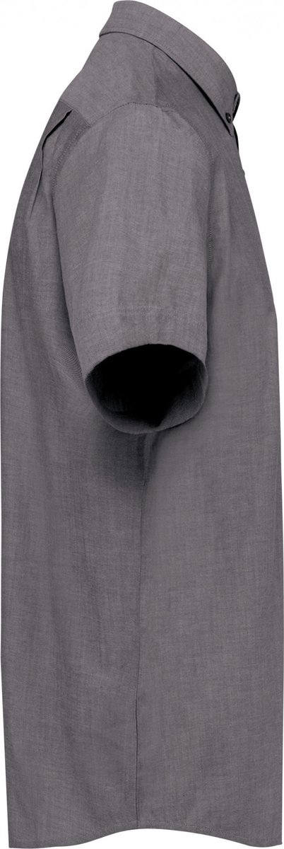 Kariban Heren Oxford overhemd korte mouwen K535 - Oxford Silver - 5XL