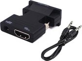 VIKEFON - Adapterkabel HDMI naar VGA met Audio - 1080p Full HD Ondersteuning - Zwart, 15 cm
