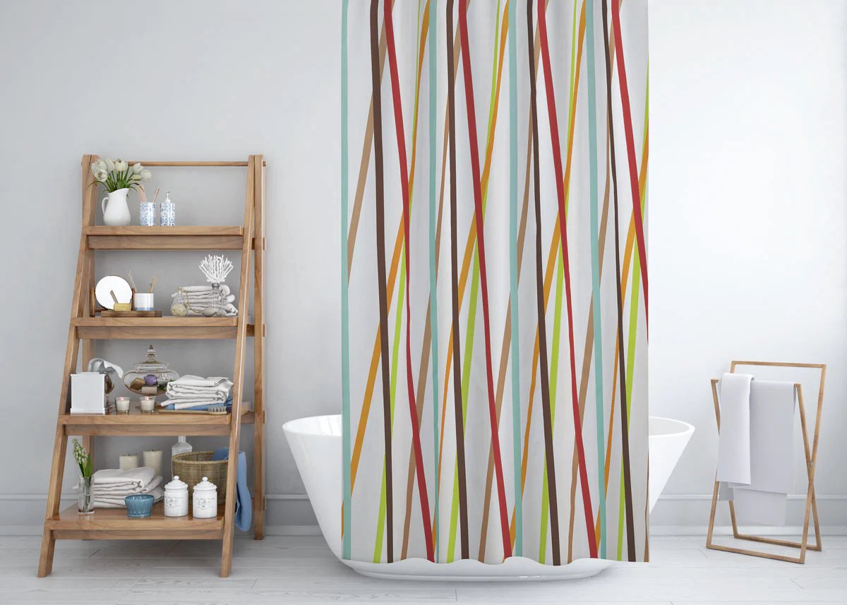 Casabueno - Douchegordijn Anti Schimmel - 120x200 cm - Badkamer Gordijn - Waterdicht - Sneldrogend - Wasbaar - Kleurrijk