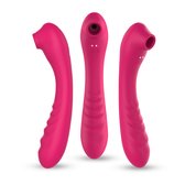 PureVibe® Vibrating Air-Pulse Massager 3-in-1 Clitoris & G-spot Vibrator - 10 Luchtdruk standjes - 10 vibratie standjes - Verwarmd - Vibrators voor Vrouwen - Sex Toys - Erotiek - Seksspeeltjes - Luchtdruk vibrator - Clitoris & G spot stimulator -Roze