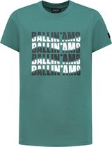 Ballin Amsterdam - Jongens Slim fit T-shirts Crewneck SS - Faded Green - Maat 14