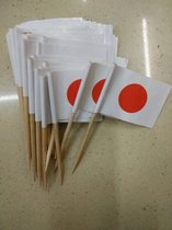 Cocktailprikker vlag Japan 25 stuks, vlaggetjes prikkers, kaas prikker, hapjes prikkers, thema feest landen, thema feest Japan