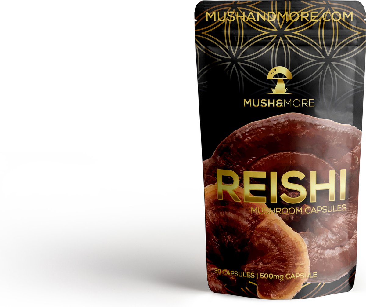 Goedkoopste Reishi Supplement | 30 Capsules | Biologisch Product | Zuiver Paddenstoelsupplement | Mush and More | Natuurlijk Supplement | Bio | Vegan | Organisch | Paddenstoel | Suplement