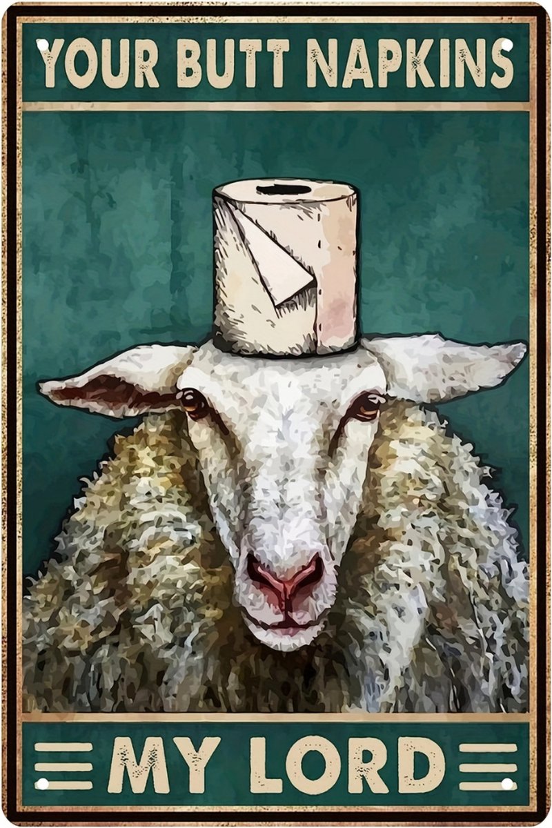 Nivard Your Butt Napkins My Lord - Are You Pooping Geit - Have A Nice Poop - Poster - Grappige Poster - 20x30cm Verschillend