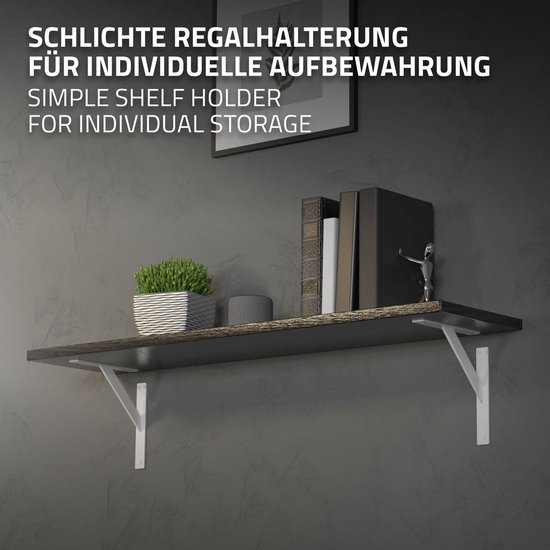 Plankdrager Radiator ML-Design 6 stuks plankdrager 240x240 mm, wit, aluminium, zwevende ...
