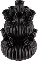 DK Design Bloemenvaas Amsterdam - vaas voor tulpen - zwart - D20 x H30 cm - toetervaas