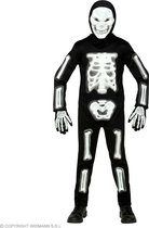 Widmann - Spook & Skelet Kostuum - Te Lang Gelegen Skelet Kind Kostuum - Zwart, Wit / Beige - Maat 116 - Halloween - Verkleedkleding