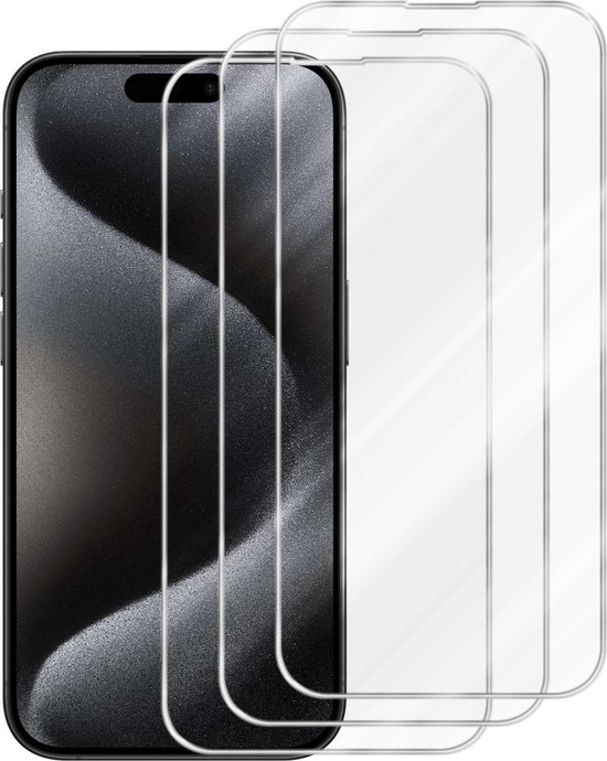Cadorabo 3x Protecteur d'écran pour Apple iPhone 15 PRO MAX - Film d'armure de protection en CRYSTAL CLEAR - Verre de protection d'écran trempé (trempé) en dureté 9H avec 3D Touch