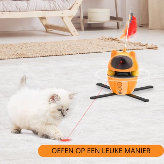 Interactief Kattenspeeltje De Rode Slang - Kattenspeelgoed - Bewegend