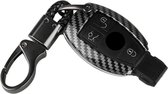 Premium Sleutelcover - Gloss Carbon Look - Sleutelhoesje Geschikt voor Mercedes Mercedes A Klasse / B Klasse / C Klasse / G Klasse / CLA / CLS / GLA / GL / SLK / AMG - Key Cover - Auto Accessoires