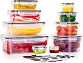Vershouddozen met deksel, 20 stuks maaltijdbakjes (10 containers + 10 deksels) van BPA-vrije kunststof, stapelbaar en geneste keukenorganizer, opslag voor magnetron, koelkast