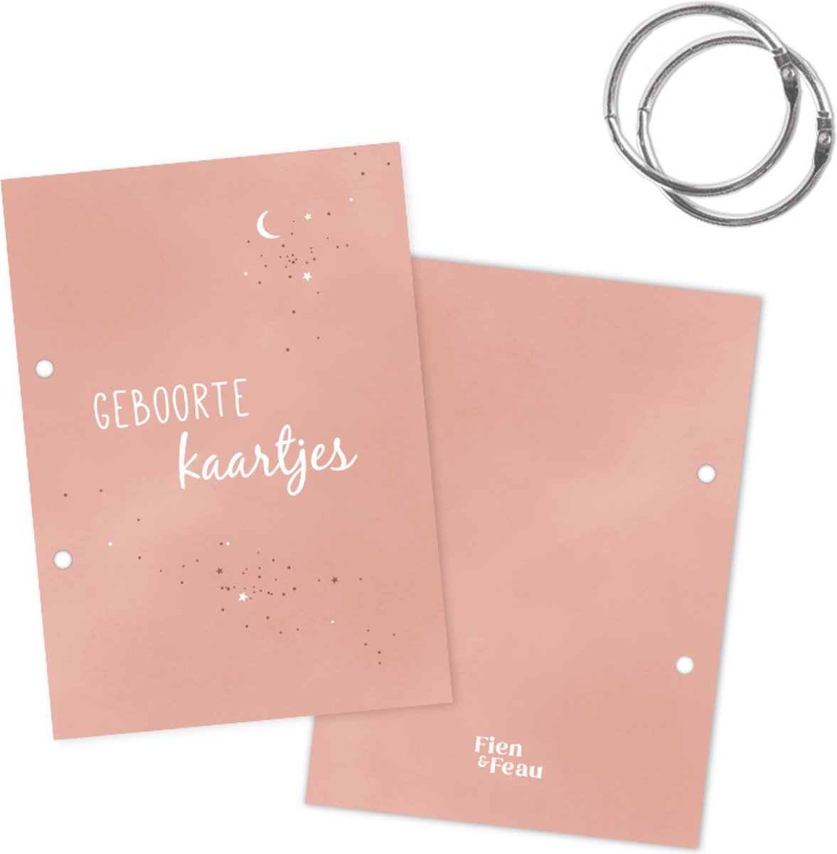 Fien & Feau Bewaarbundel geboortekaartjes - Roze heelal - A5 — cadeau in Wonen & Interieur - foto 4