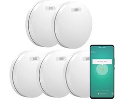 Aroha Smart Connect Rookmelder - 10 jaar batterij - Slimme brandmelder met app Tuya & SmartLife - Multipack 5 set
