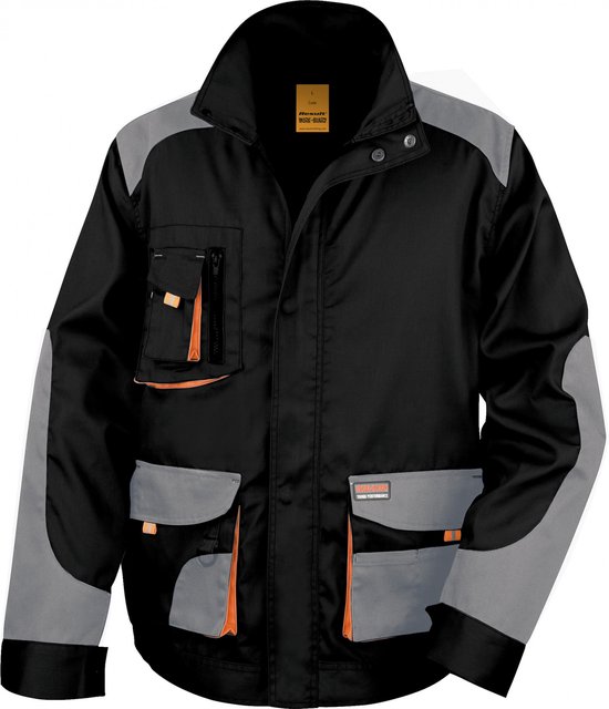 Jas Unisex 3XL (54 UK) Result Lange mouw Black / Grey / Orange 80% Polyester, 20% Katoen