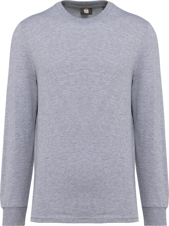 T-shirt Unisex XL WK. Designed To Work Ronde hals Lange mouw Oxford Grey 100% Katoen