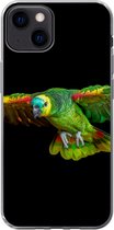 Geschikt voor iPhone 13 hoesje - Papegaai - Vogel - Veren - Siliconen Telefoonhoesje