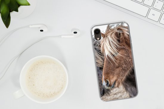 Coque iPhone XR - Paarden - Nature - Macro - Coque de téléphone en Siliconen