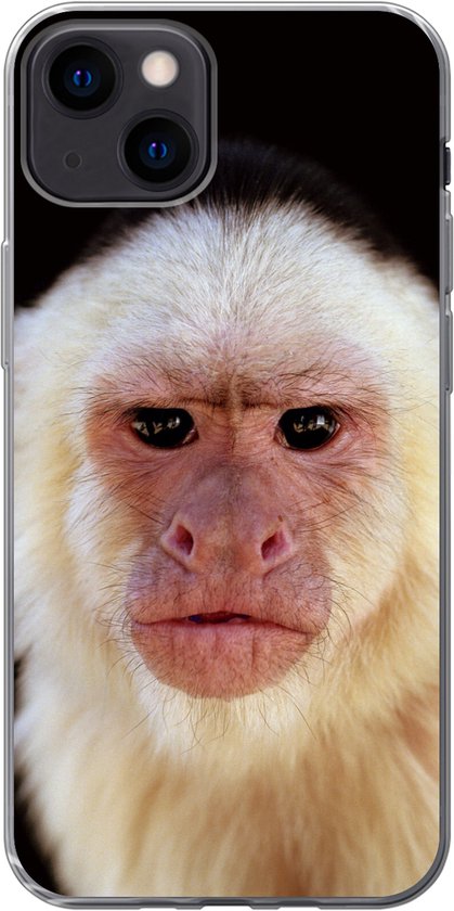 Coque iPhone 13 - Singe - Fourrure - Zwart - Siliconen