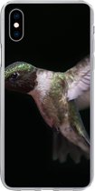 Geschikt voor iPhone Xs hoesje - Kolibrie - Vogel - Veren - Siliconen Telefoonhoesje