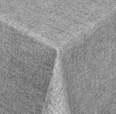 Tafelkleed stof damast linnen-look Jacquard met vlekbescherming vierkant 100x100 cm grijs