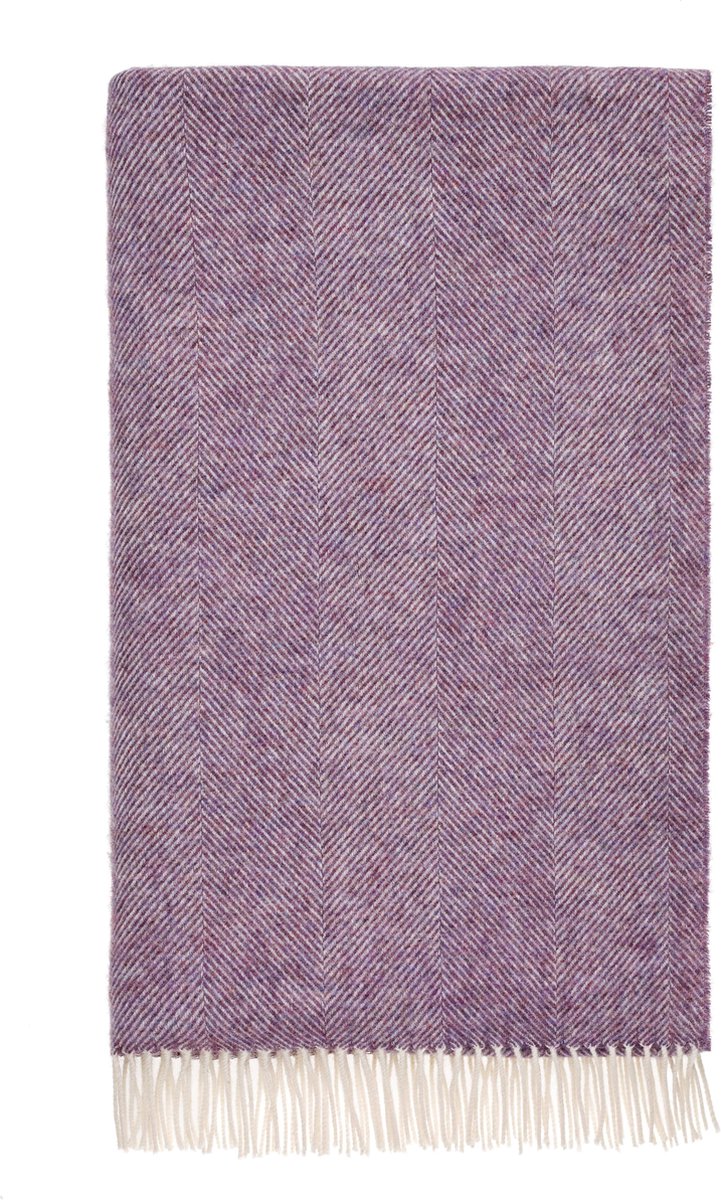 Plaid Visgraat Paars Lavendel - Shetland Lamswol - 140x185 - Bronte by Moon Scotland