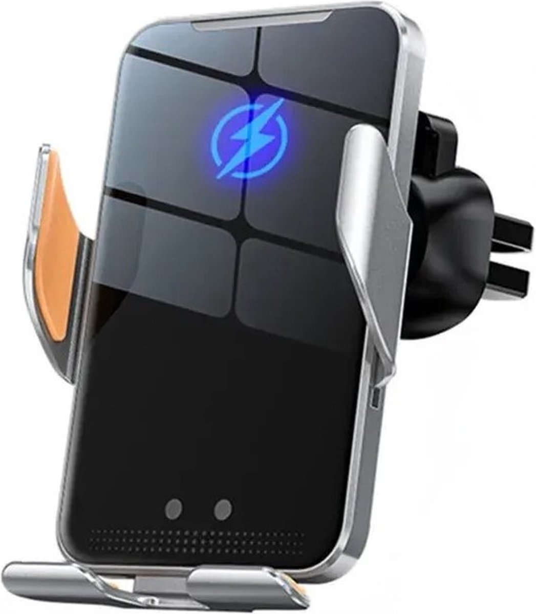 WiREO ChargeMount™ Telefoonhouder met Draadloze Oplader - Autolader - Auto Houder - Zuignap & ventilatierooster standaard - 15W Fast Charge