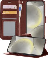 Hoesje Geschikt voor Samsung S24 Plus Hoesje Book Case Hoes Wallet Cover - Hoes Geschikt voor Samsung Galaxy S24 Plus Hoesje Bookcase Hoes - Bruin