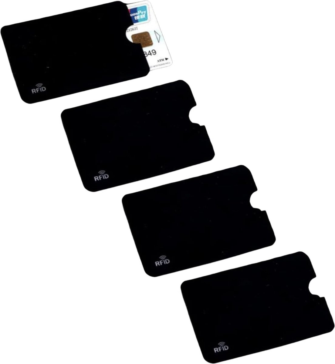 4 stuks RFID- en NFC-beschermhoezen voor creditcards, bankpasjes