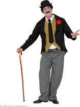 Widmann - Charlie Chaplin Kostuum - Charles Deftige Opa - Man - Geel, Zwart, Grijs - Medium - Carnavalskleding - Verkleedkleding