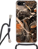 Hoesje met koord Geschikt voor iPhone 7 - Verf - Design - Abstract - Siliconen - Crossbody - Backcover met Koord - Telefoonhoesje met koord - Hoesje met touw