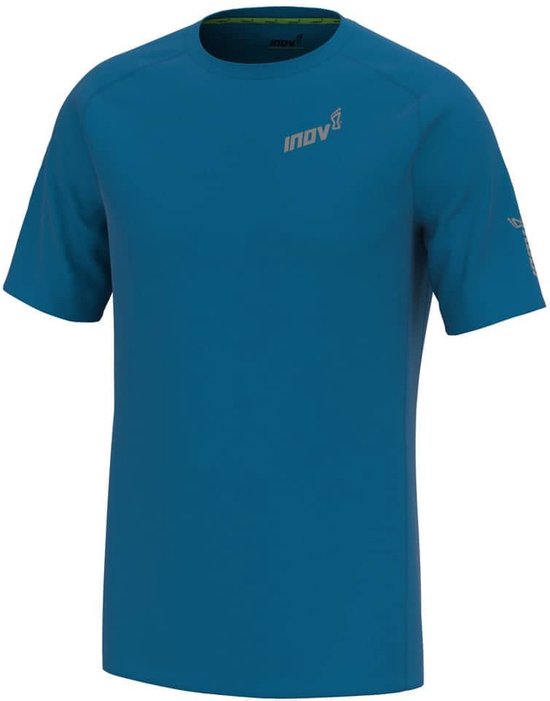 Inov-8 Base Short Sleeve Heren - Sportshirt - blauw - maat L