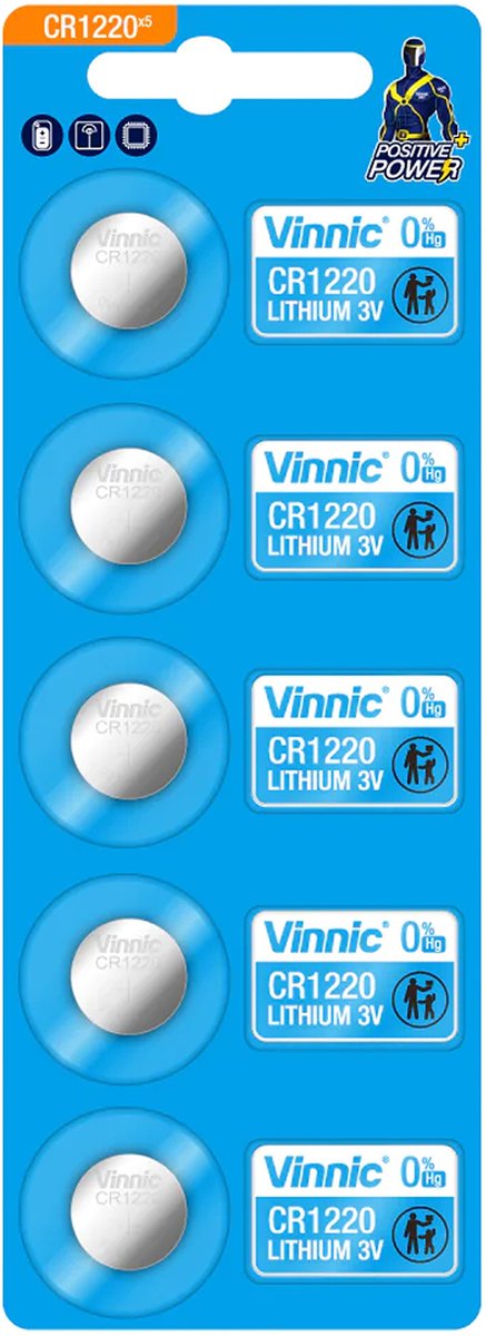 Vinnic CR1220 Lithium batterij 50 stuks